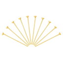 uxcell フラットヘッドピン アクセサリーヘッドピン ブラス製 イヤリング ブレスレット ネックレス用 ペンダント用 ゴールド ワイヤ長さ50mm 20ゲー...