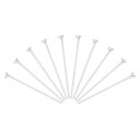 uxcell フラットヘッドピン アクセサリーヘッドピン ブラス製 イヤリング ブレスレット ネックレス用 ペンダント用 ワイヤ長さ50mm 20ゲージ シルバ...