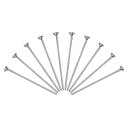 uxcell フラットヘッドピン アクセサリーヘッドピン ブラス製 イヤリング ブレスレット ネックレス用 ペンダント用 プラチナムカラー ワイヤ長さ50mm ...
