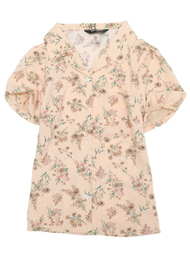 Allegra K ブラウス レディース 半袖 シフオンブラウス 折り襟 花柄 シャツ オフィス カジュアル トップス 着痩せ おしゃれ 通勤 OL ピンク L Allegra K ブラウス レディース 半袖 シフオンブラウス 折り襟 花柄 シャツ オフィス カジュアル トップス 着痩せ おしゃれ 通勤 OL ピンク L
