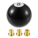 uxcell シフター ノブ ギア シフト ノブ アダプター キット付き 8 ボール シフト ノブ アクリル 車 自動 手動 加重 球形 ユニバーサル ブラック 1 セット