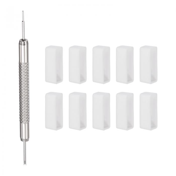uxcell 時計バンドループ ウォッチストラップループ ファスナーリング 時計バンド修理用ばね棒付き ラバー 20mm ホワイト 10個