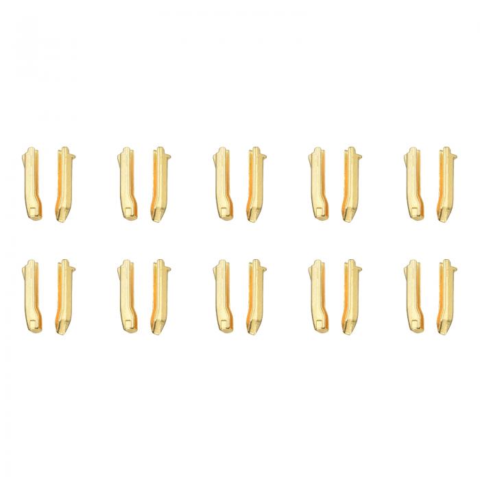 uxcell ダブルオープンジッパー修理ラッチキット #5インサートピン ジャケットコート双方向分離ジッパー用 ゴールドトーン 10セット