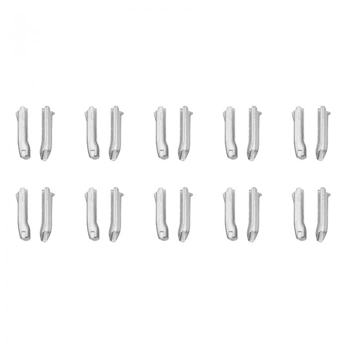 uxcell ダブルオープンジッパー修理ラッチキット #5インサートピン ジャケットコート双方向分離ジッパー用 シルバートーン 10セット