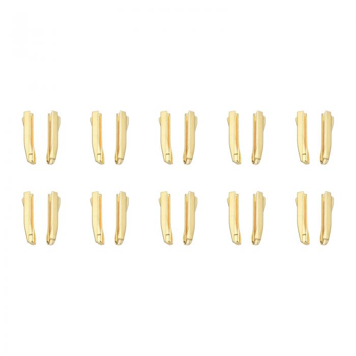 uxcell ダブルオープンジッパー修理ラッチキット #8インサートピン ジャケットコート双方向分離ジッパー用 ゴールドトーン10セット