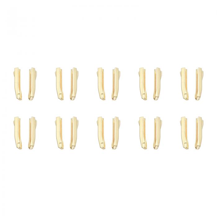 uxcell ダブルオープンジッパー修理ラッチキット #8インサートピン ジャケットコート双方向分離ジッパー用 ライトゴールデン 10セット