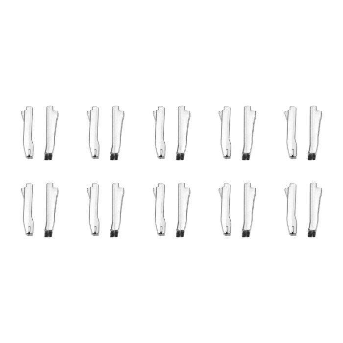 uxcell ダブルオープンジッパー修理ラッチキット #10インサートピン ジャケットコート双方向分離ジッパー用 シルバートーン 10セット