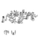 uxcell ジッパースライダーリテーナー #3 U型トップストッパー バッグコートジャケット用 クローズドエンドジッパーの交換 シルバートーン 40個入り