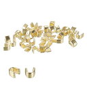 uxcell ジッパースライダーリテーナー #3 U型トップストッパー バッグコートジャケット用 クローズドエンドジッパーの交換 ライトゴールデン 40個入り