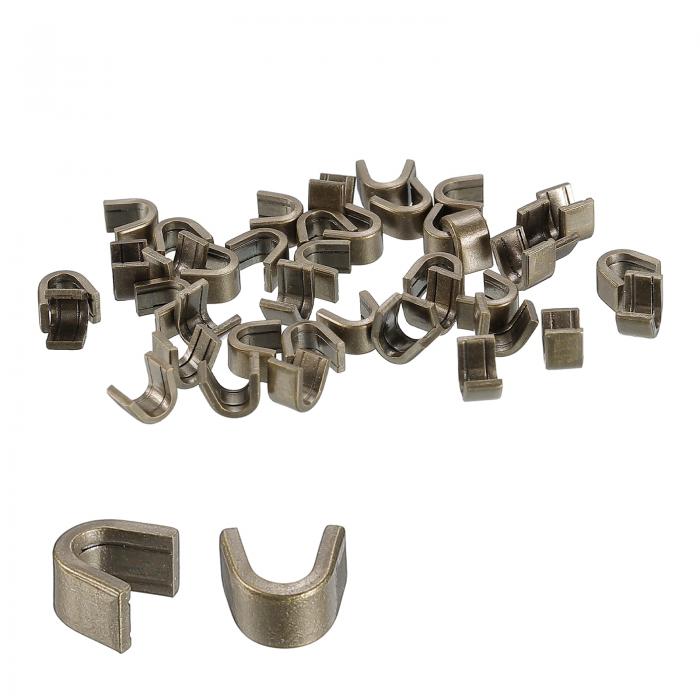 uxcell ジッパースライダーリテーナー #8 U型トップストッパー バッグコートジャケット用 クローズドエンドジッパーの交換 ブロンズトーン 40個入り