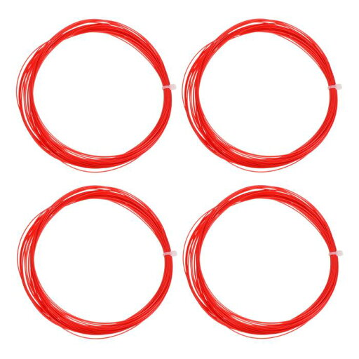 PATIKIL 10 M x 0.75 mm バドミントンラケットストリング 4個 高い柔軟性 ナイロン弦の交換 スレッドライン バドミントン修理アクセサリー レッド PATIKIL 10 M x 0.75 mm バドミントンラケットストリング 4個 高い柔軟性 ナイロン弦の交換 スレッドライン バドミントン修理アクセサリー レッド