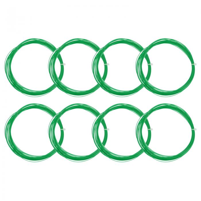 PATIKIL 10 M x 0.75 mm バドミントンラケットストリング 8個 高い柔軟性 ナイロン弦の交換 スレッドライン バドミントン修理アクセサリー 蛍光グリーン