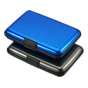 PATIKIL アルミニウム 財布クレジットカードホルダー 2個 6スロット 男性 女性 RFIDブロッキング金属ボックス 硬質プロテクターケース 名刺IDカード用 グレー ブルー