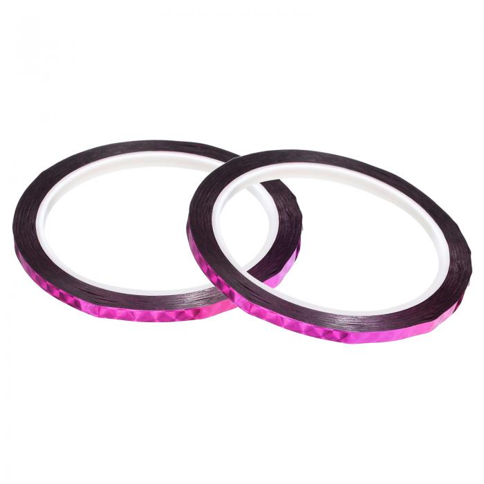 PATIKIL マスキングテープ 反射クラフトラップ クラフトテープ 5mm x 50m 2ロール ホログラフィック 反射 自己粘着 DIY用 包装装飾用 ローズレッド