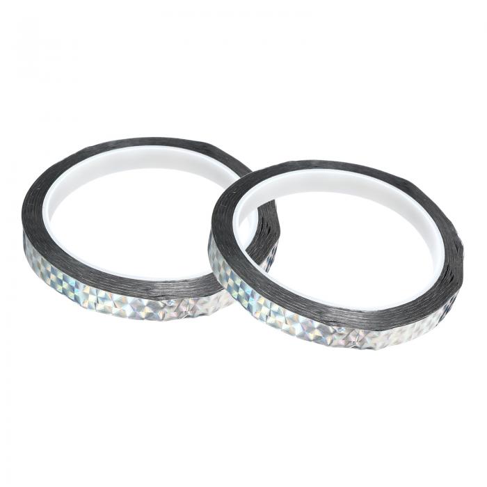 PATIKIL プリズムテープ 10mm x 50m 2枚 ホログラフィック 反射 自己接着剤 DIY アートクラフトラッピ..