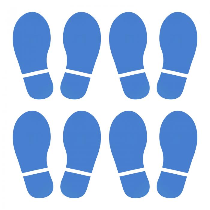 PATIKIL 200 x 83 mm 足跡フロアステッカー 4ペア入り PVC 大型シューズのフットプリント 床 壁 階段用ステッカー 家庭 教室の装飾用 スカイブルー