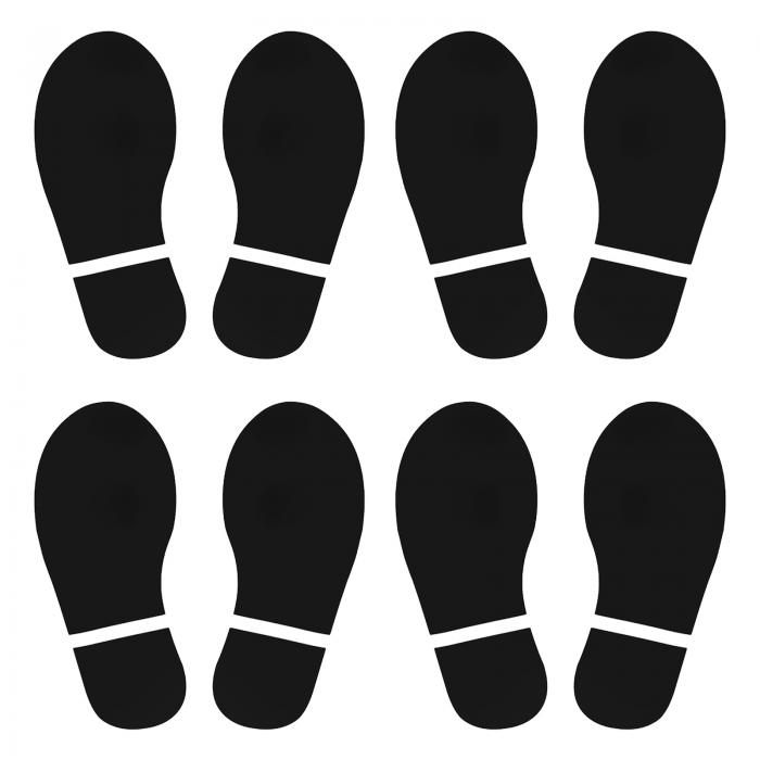 PATIKIL 250 x 95mm 足跡フロアステッカー 4ペア入り PVC 大型シューズのフットプリント 床 壁 階段用..