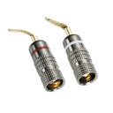 PATIKIL フレックスピンバナナプラグ 金メッキ 絶縁 レッド ホワイト スピーカーワイヤー ウォールプレート ホームシアター用 2個