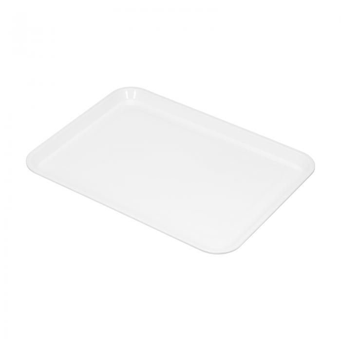 PATIKIL 29.5x21cm ファストフードトレイ プラスチック 多目的 長方形 サービング トレイ レストラン ホーム キッチン用 ホワイト