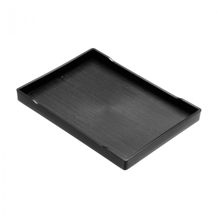 PATIKIL 20.5x10.5cm ファストフードトレイ プラスチック 多目的 長方形 サービング トレイ レストラン ホーム キッチン用 ブラック