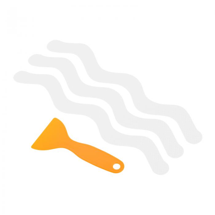 PATIKIL 180 x 13 mm 滑り止めグリップテープ 6本 滑り止め牽引ストリップ S形 スクレーパ付き 階段 浴..