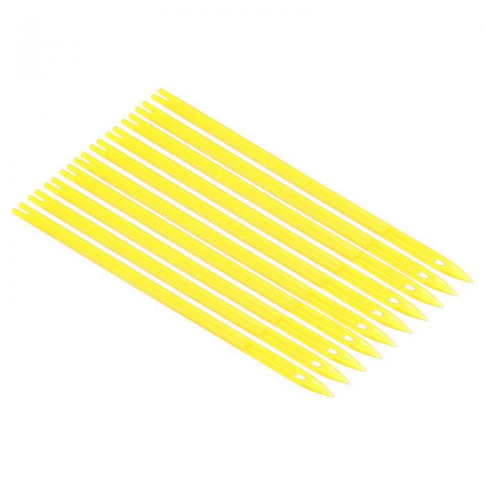 PATIKIL 網針シャトル 150 x 6 x 2.5mm #1 10本入り プラスチック漁網 修復ツール イエロー