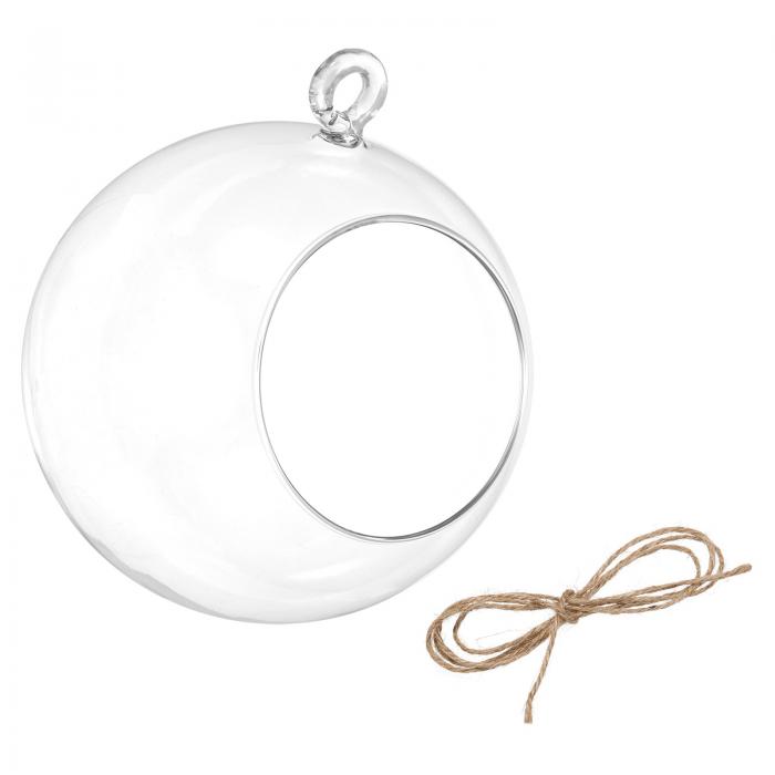 PATIKIL 丸い地球のテラリウム エアープランター 120mm 高ホウケイ酸塩 ガラス吊り飾り 多肉植物 チラ..