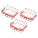 PATIKIL 17 x 6 x 12cm クリア旅行用バッグ 3個 PVC 化粧ポーチ 化粧ポーチ ジッパー付き トラベル ホーム収納と整理用 ピンク(4)