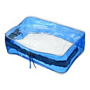 PATIKIL 23 x 7.5 x 16 cm クリア旅行用バッグ PVC 化粧ポーチ 化粧ポーチ ジッパー付き トラベル ホーム収納と整理用 ブルー
