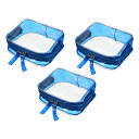 PATIKIL 11 x 4.5 x 10.5 cm クリア旅行用バッグ 3個 PVC 化粧ポーチ 化粧ポーチ ジッパー付き トラベル ホーム収納と整理用 ブルー(4)