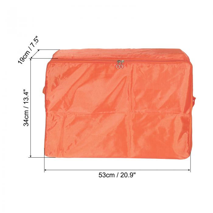 PATIKIL 衣類収納バッグ 長さ53cm 折りたたみ式クローゼット オーガナイザーバッグ キャリングハンドル付き 寝具用 オレンジ 3