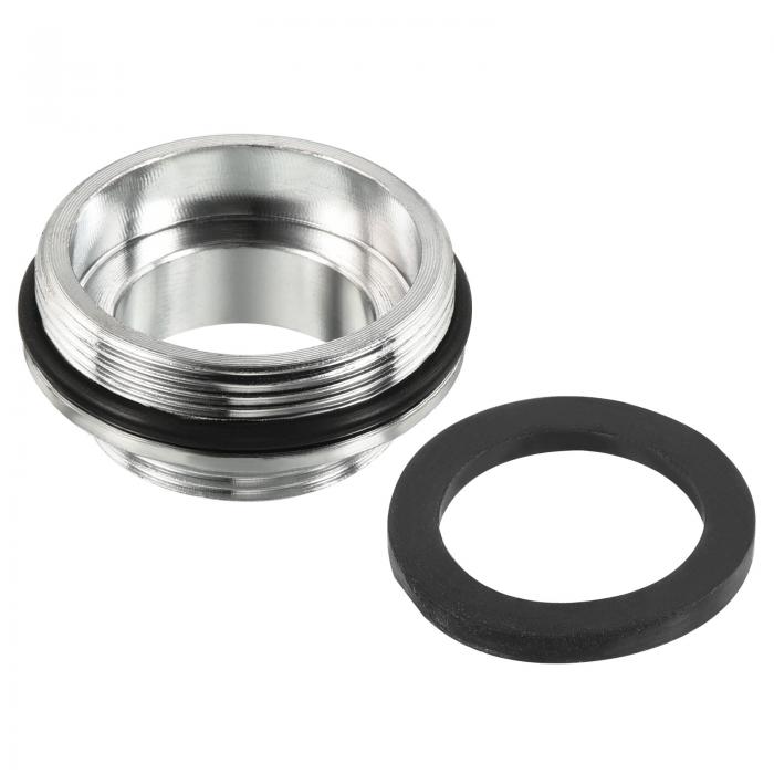 PATIKIL M28*1.0オス-M22*1.0オスねじ 蛇口アダプター クロームメッキ エアレーター ストレートコネクタ ガーデン ホース 浄水パイプ用 シルバー