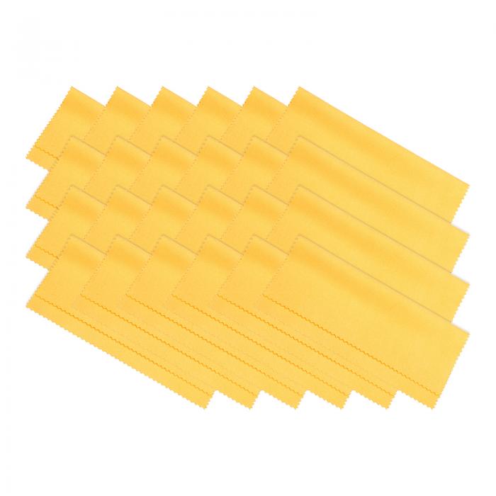 PATIKIL マイクロ繊維清掃布 ソフトスエード カメラレンズ 眼鏡スクリーン用 150 x 150mm イエロー 24本