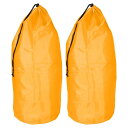 PATIKIL 衣類収納巾着袋 2個 特大型 衣類毛布収納袋 ストラップ付き キャンプ旅行用 イエロー