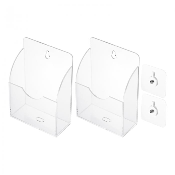 PATIKIL リモコンホルダー 2個 アクリル 1スロット 壁掛け充電電話ホルダー リモコンスタンドラック ホームオフィス用 クリアのサムネイル