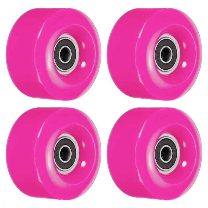 PATIKIL 32 x 58mm ローラースケート車輪 ベアリング付き 4個 82A クワッドスケートの交換 複列スケート用 屋内屋外スケートボード用 ローズ...