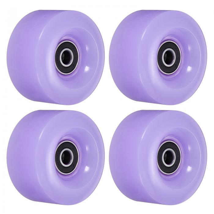 PATIKIL 32 x 58mm ローラースケート車輪 ベアリング付き 4個 82A クワッドスケートの交換 複列スケート用 屋内屋外スケートボード用 パープ...