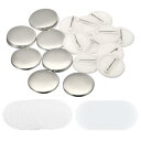 PATIKIL 25mm ブランクボタン製造用品 ラウンドバッジパーツ ボタンピンバッジキット 10個入り DIY ボタンメーカーマシン用 メタルカバー プラス...