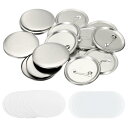 PATIKIL 50mm ブランクボタン作り用品 10個 ラウンドバッジパーツ DIY ラウンドピンメーカーキット メタル製カバー付きボタン製造機用 メタルベー...