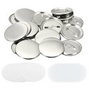 PATIKIL 44mm ブランクボタン作り用品 10個 ラウンドバッジパーツ DIY ラウンドピンメーカーキット メタル製カバー付きボタン製造機用 メタルベー...