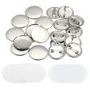PATIKIL 25mm ブランクボタン作り用品 10個 ラウンドバッジパーツ DIY ラウンドピンメーカーキット メタル製カバー付きボタン製造機用 メタルベー...
