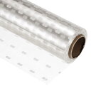 PATIKIL 30M x 0.02mm セロハンラップ 1巻 包装紙 0.02mm厚さ ホワイト 水玉 花かご ギフト用 クリア