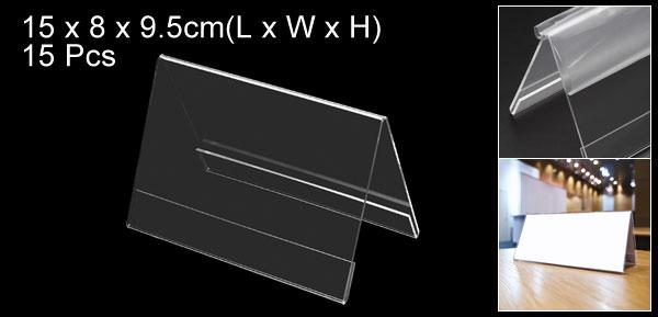 PATIKIL 15 x 10 cm アクリルデスクネームプレートホルダー 15個 透明ネームテントホルダー V字型 テーブルメニューカードホルダー用 トライアングルコンファレンスカードホルダー 2