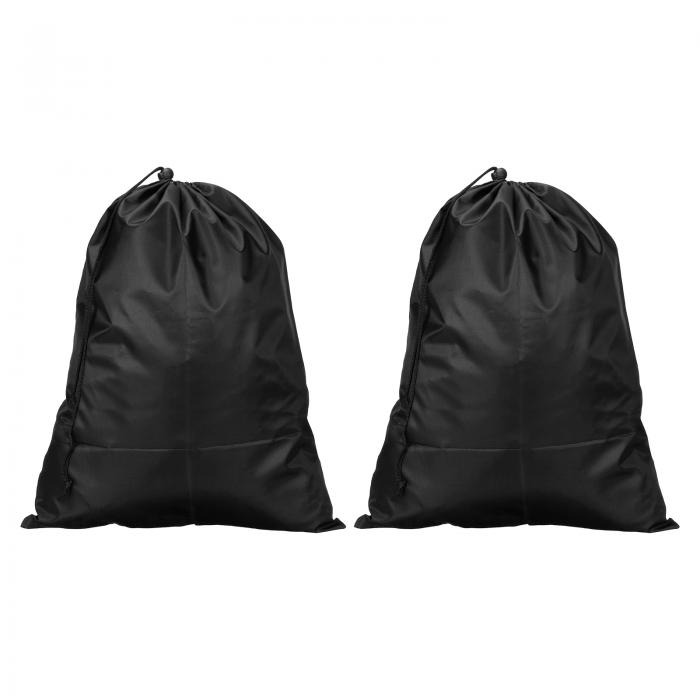 PATIKIL 衣類収納巾着バッグ 2個 65 cm高さ 衣類寝具オーガナイザーバッグ ホーム キャンプ旅行用 ブラック
