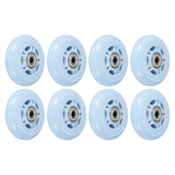 PATIKIL インラインスケートのホイール ベアリング付き 8個 82A スケートの交換 単列スケートキャスターボード用 屋内または屋外用 ブルー