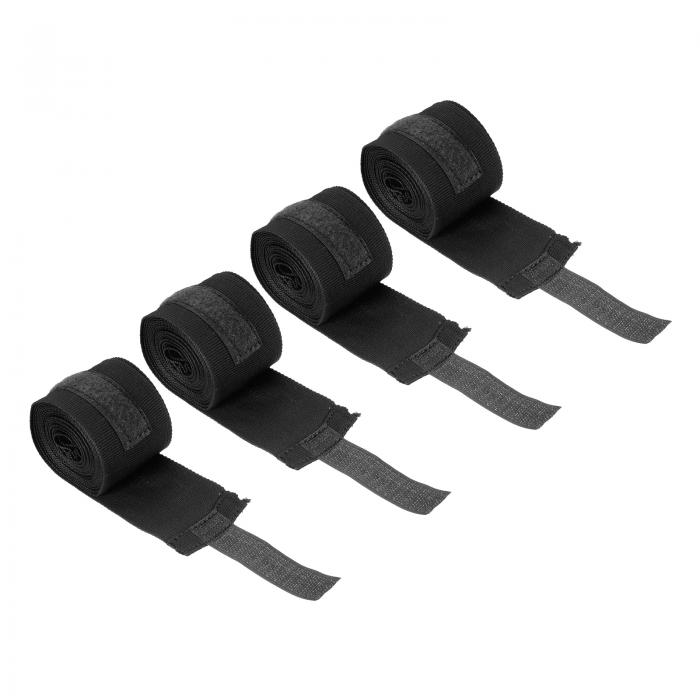 PATIKIL ボクシングハンドラップ 4個 250 cm長さ 弾性 格闘技拳包帯 ムエタイ キックボクシング用 ブラック