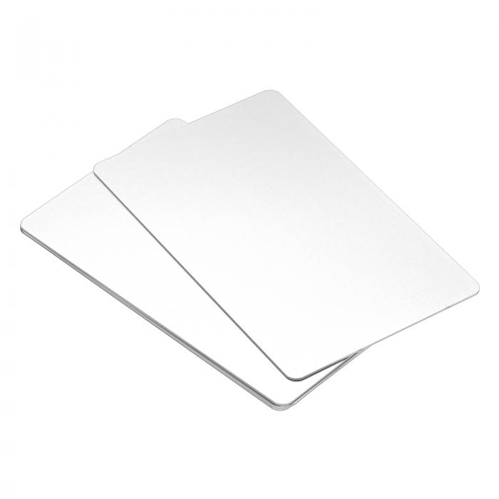 PATIKIL 0.8 mm メタルビジネスカード 5個 ブランクネームカード 陽極酸化アルミニウム DIYギフトカード用 シルバー