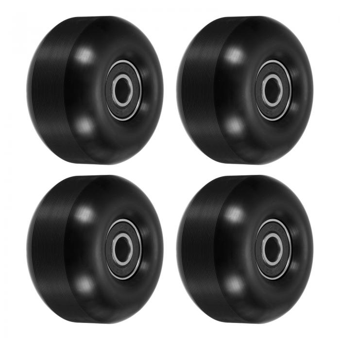 PATIKIL 52 mm スケートボードホイール ベアリング付き 4個 ストリートホイール スケートボード用 クルーザーホイール交換 95A ブラック