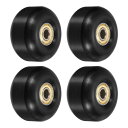 PATIKIL 52 mm スケートボードホイール ベアリング付き 4個 ストリートホイール スケートボード用 クルーザーホイール交換 95A ブラック ゴール...