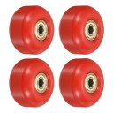 PATIKIL 52 mm スケートボードホイール ベアリング付き 4個 ストリートホイール スケートボード用 クルーザーホイール交換 95A レッド ゴールデ...